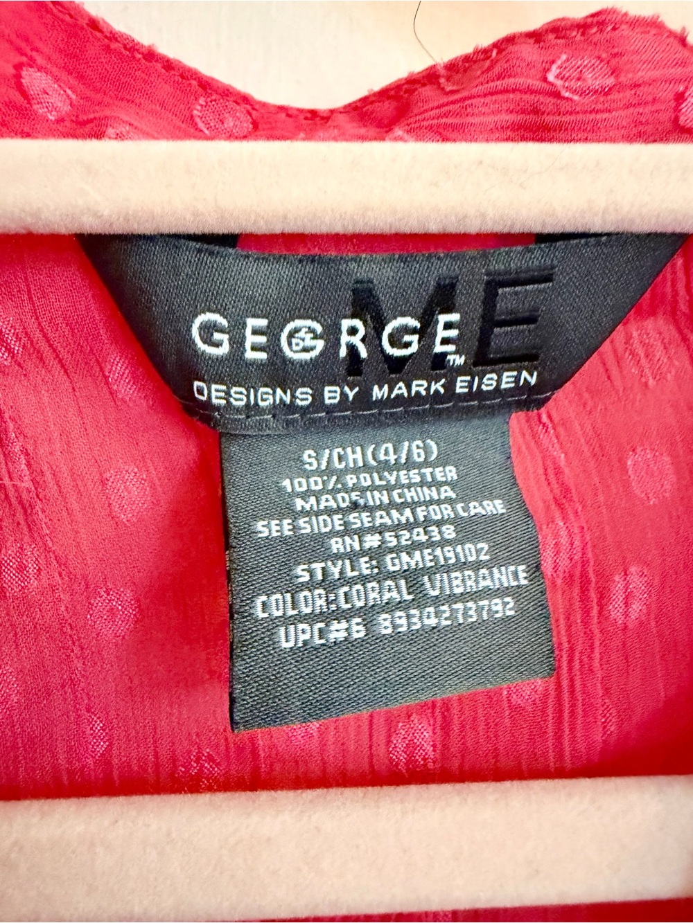 Red semi sheer George button up - Picture 3 of 4